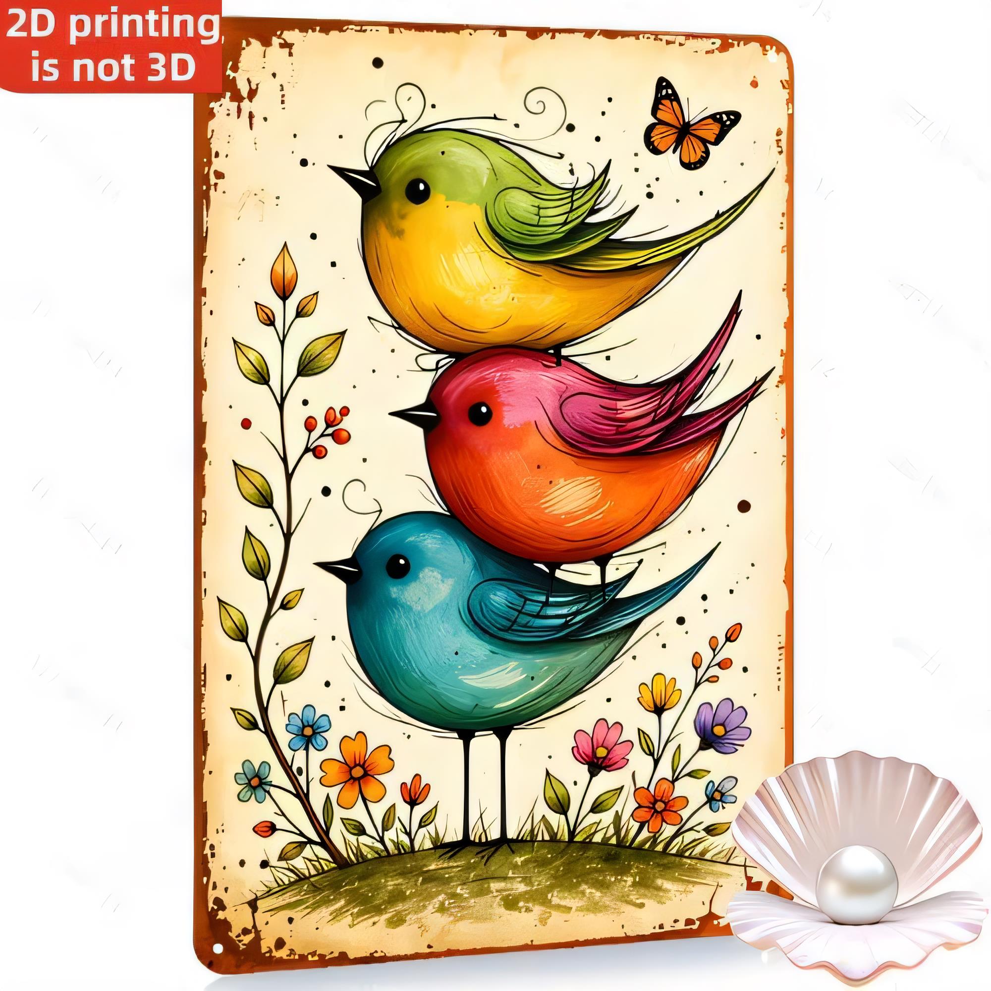 Tin Sign Birds Set 3 Colorful  - Home Bar Set ulasan dan harga