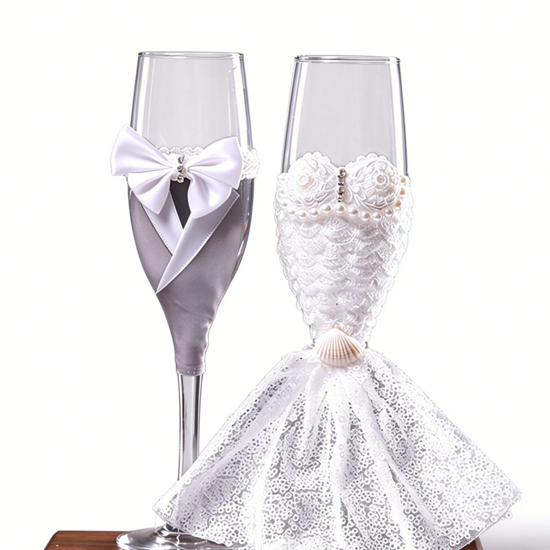 Wedding Champagne Flutes Set B - Home Bar Set ulasan dan harga
